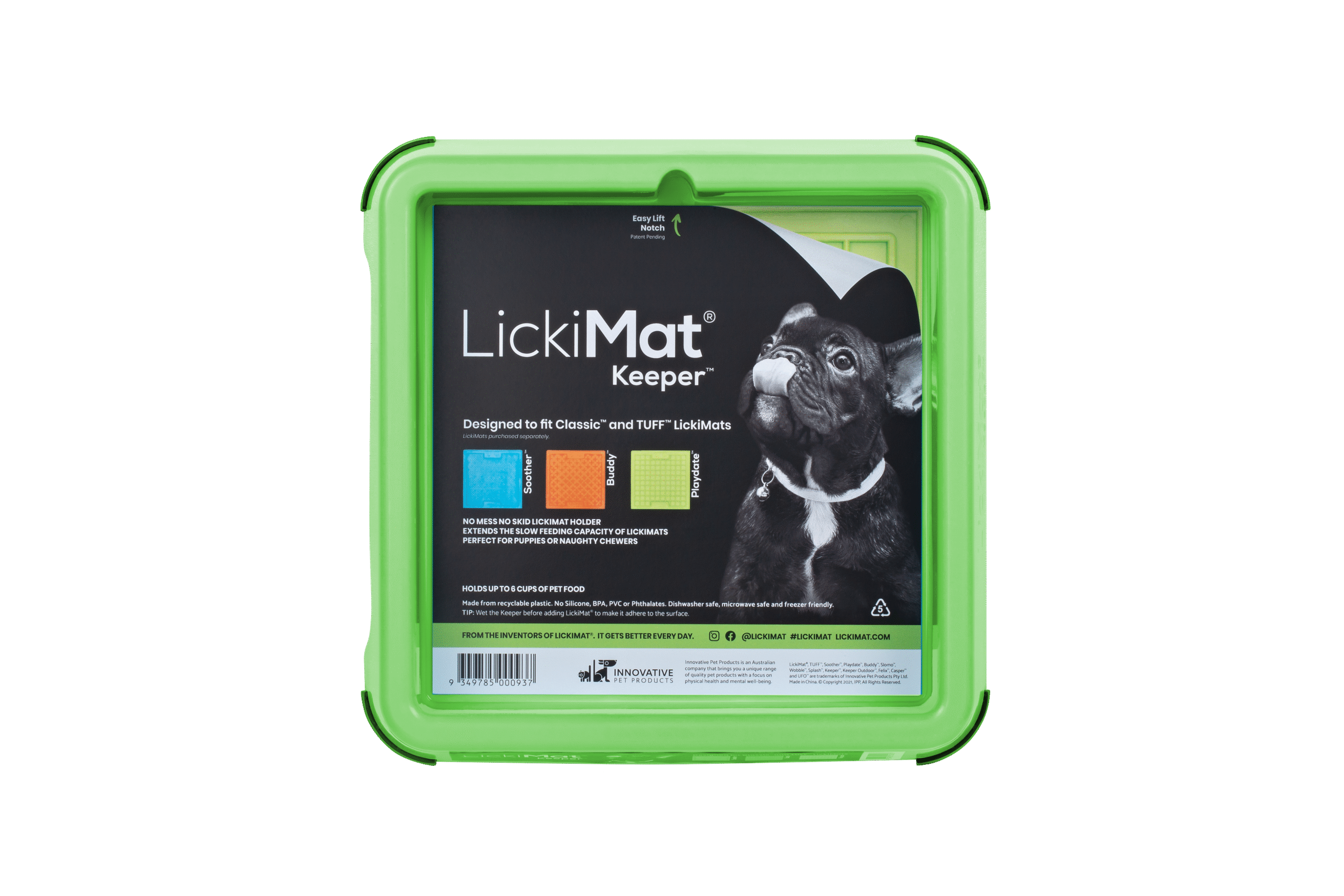 9349785005284 LM2101GN LickiMat Keeper Green with label